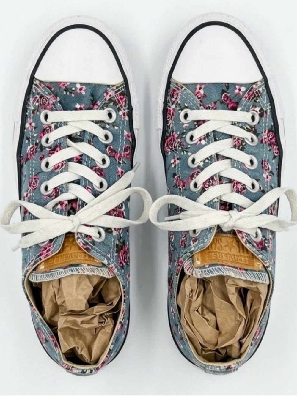 👠Converse All ⭐️ Star Low-Top Floral Canvas Sneakers in Teal/Pink Men’s-5 W-7
